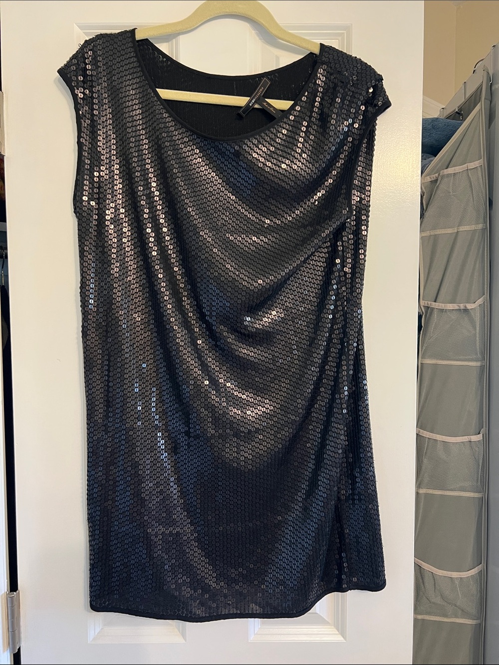 BCBG Black Sequin Cap-Sleeve mini Dress